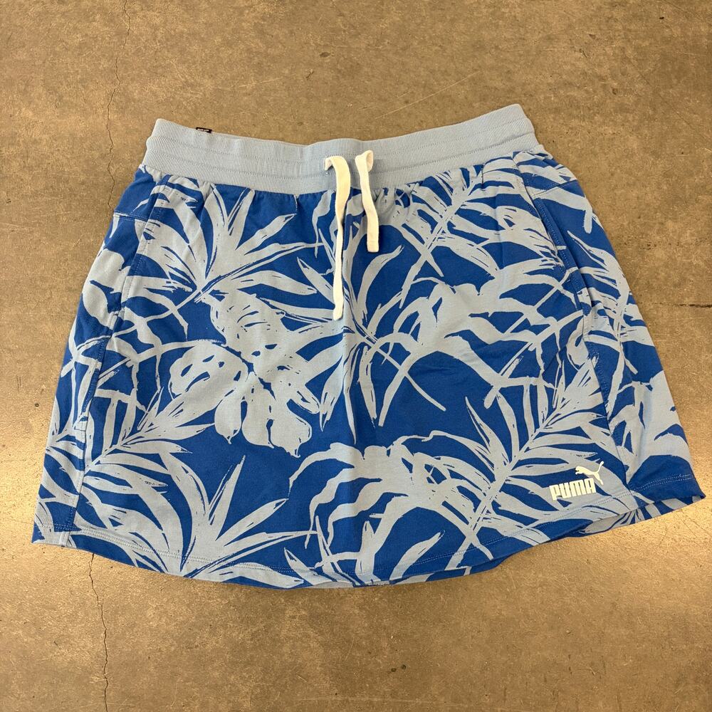 Vintage Y2k Puma Tropical Floral Athletic Golf Blue Sweat Skort Women's XL